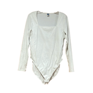 Old Navy White Long Sleeve Square Neck Bodysuit